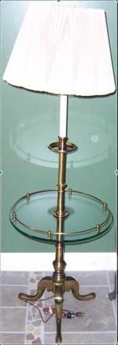 1980 Stiffel Brass Floor Lamp w/ Glass Table Top - Price: $200