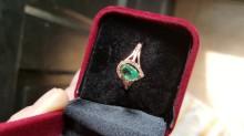 2 ea. Colombian muzo emerald ring/dia