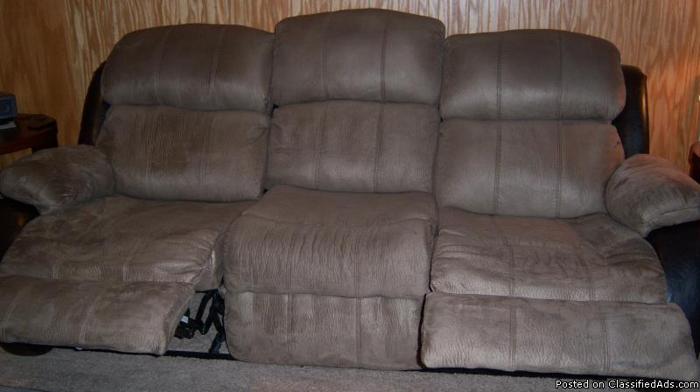 2pc Full Reclining Couch & Loveseat (Ashley Brand) Microfiber/Leather - Price: 750.00 OBO