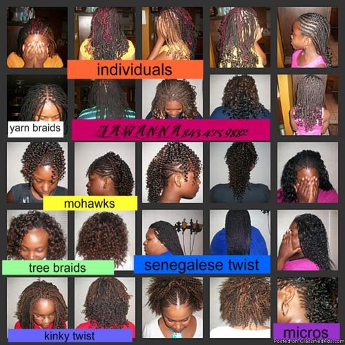 BACK TO SCHOOL BRAID SPECIALS. MICROS, KINKY TWIST, SENEGALESE TWIST, INDIVIDUALS AND MORE - Price: AFFORDABLE