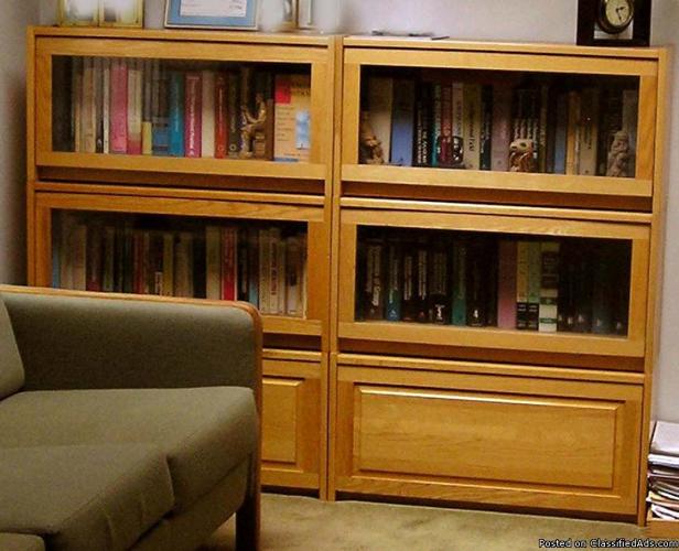 BOOKCASES (Solid Oak)-Stackable Barrister Bookcases - Price: $500