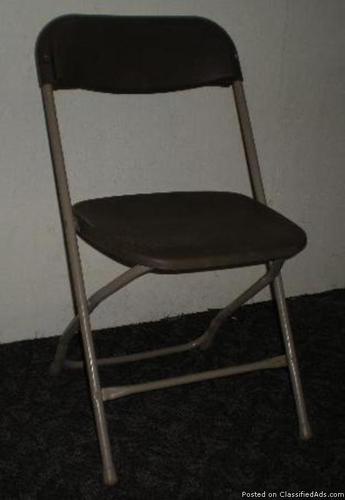 brown plastic 4 legged folding chair - Price: 9