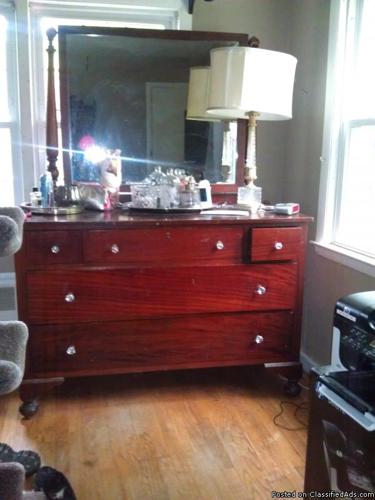 Dark Mahogany large dresser and mirror - Price: 365.00