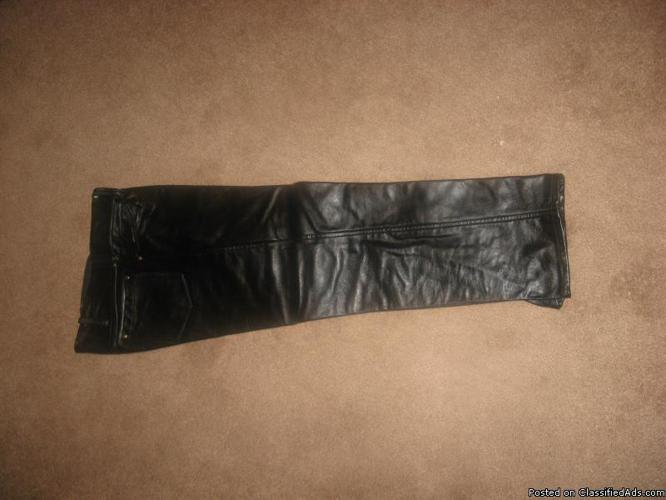 HAVY LEATHER PANTS MADE BY PHAR LEATHER IN AZ.