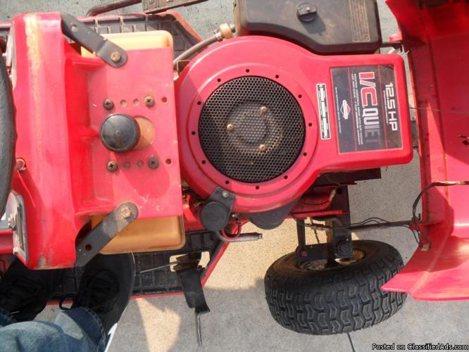 Husky 12.5 Hp riding tractor w/ snow blade & mower deck - Price: $375.00