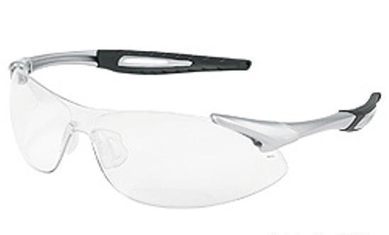 INERTIA SAFETY GLASSES*SILVER TEMPLES/CLEAR LENS*FREE EXPEDITED SHIPPING