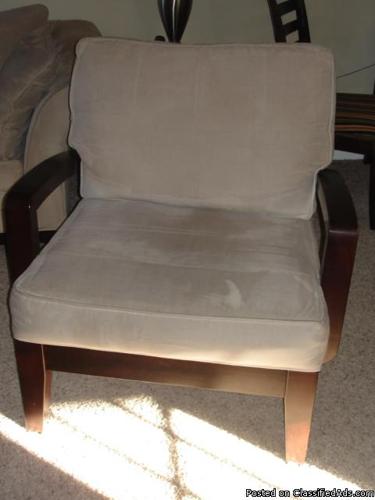 LIVING ROOM SOFA CHAIRS TAUPE MICROFIBER - Price: $80.00 EACH