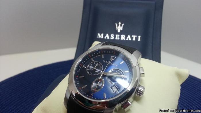 Maserati Classic Watch w/Blue Face $389.99 Video