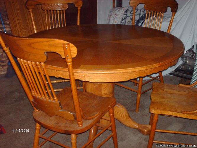 oak table & 4 chairs - Price: $350.00