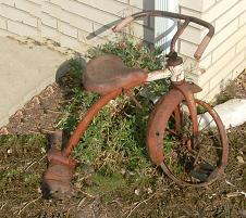 Old tricycle as lawn ornament - Price: $50