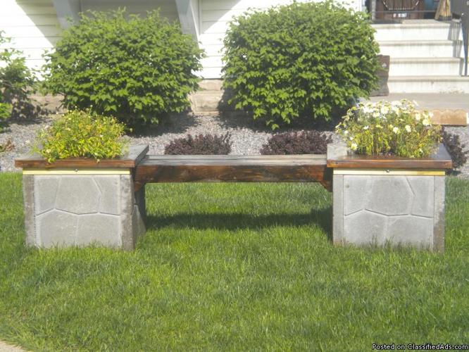 Patio Bench with Built in Planters - Price: 150.00