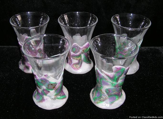POLYMER CLAY DECORATED SHOT GLASSES 5