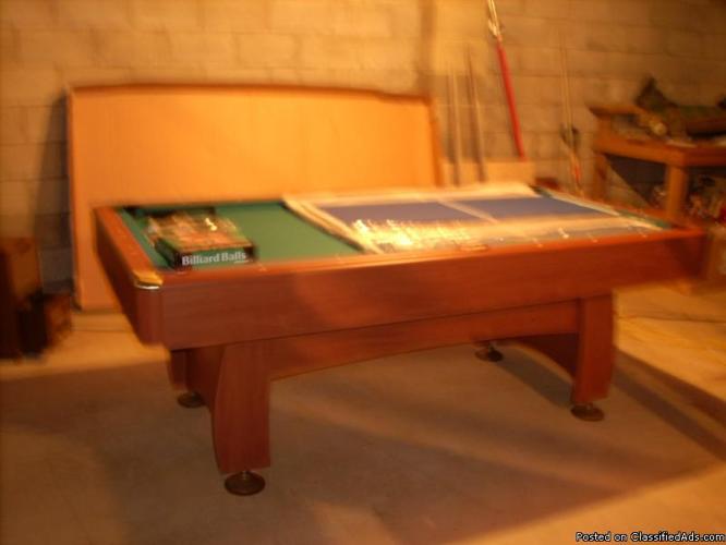 Pool Table With Ping Pong Accessories - Price: $200.00