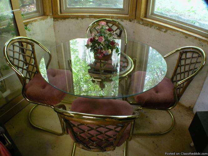 Round Glass Top Table & Chairs - Price: $45.00