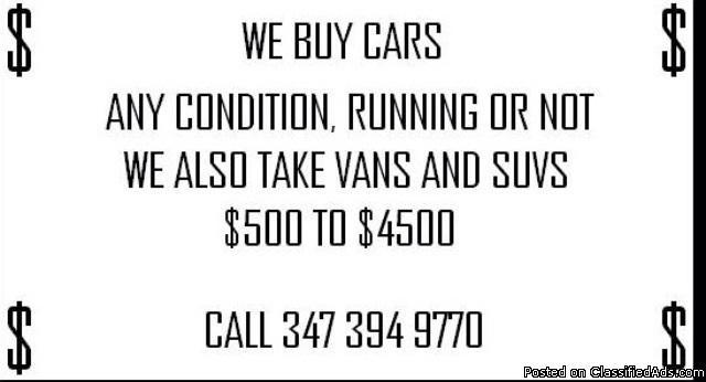 Sell us all cars & vans 347-394-9770