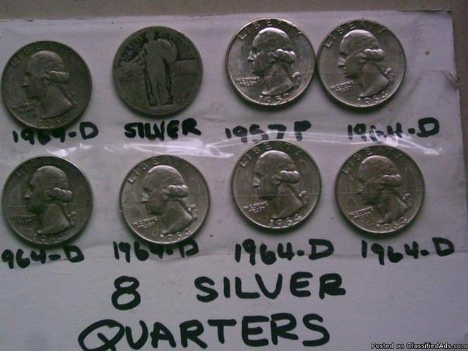 silver 25 cents 8 total, - Price: $80