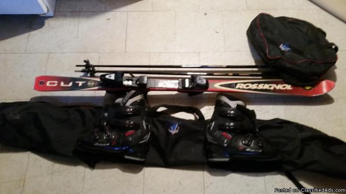 skis ,boots and poles