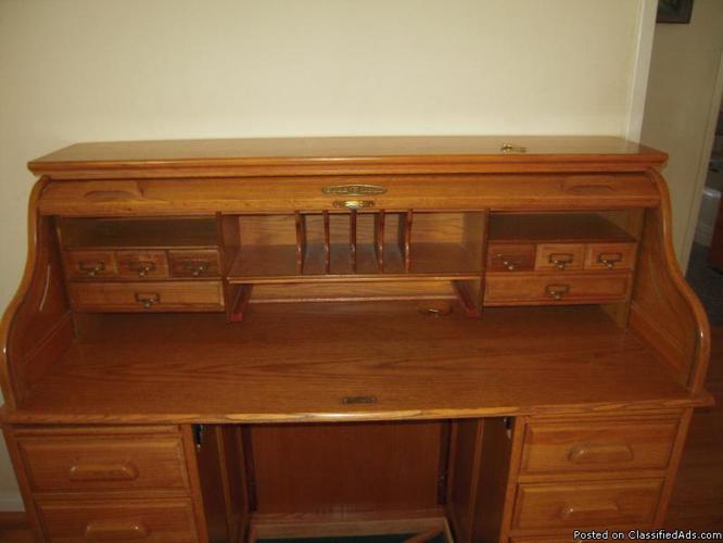 Solid Oak Rolltop Desk - Price: $350.00 OBO