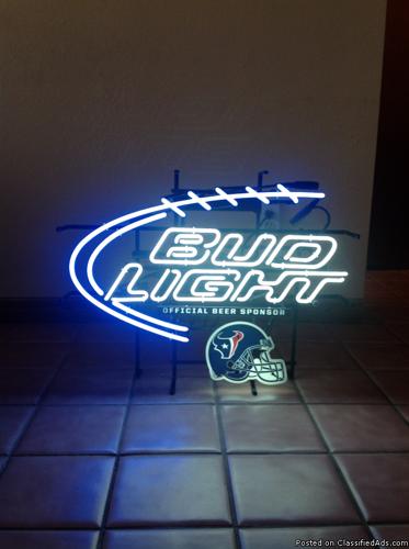 texans and beer neon sign - Price: 70