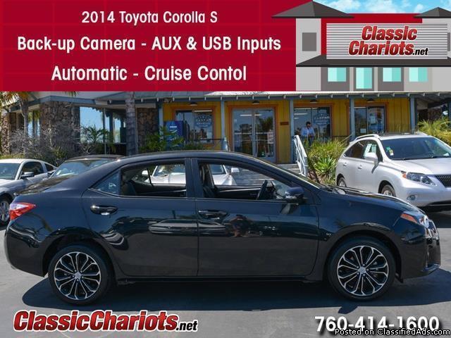 Used Car Near Me – 2014 Toyota Corolla S Plus with Back-up Camera, USB Input, and Cruise Control for Sale in San Diego – Stock # 13594