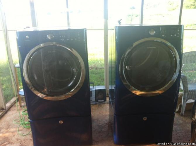 Washer and Dryer Electrolux Super Capacity Front Loader with stands - Price: 1,300
