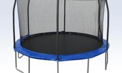 14 Ft. Trampoline Product Points
Give your family the gift that will build memories and keep them active with a Brand New 14 Ft. Custom Trampoline with Safety Enclosure for only $ 329.99 + Tax. This trampoline features a premium High Quality PVC blue