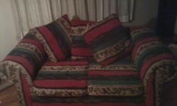 Couch and loveseat for sale $150.00 multi colored great for 1st apartment.&nbsp;