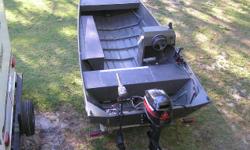 great condition landau aluminum 16' boat. storage under side bench seat, 18 gal gas tank under driver bench seat, 2002 excellent condition 2 cycle 40 hp mercury outboard, trolling motor, 2 batteries,and humminbird depth finder