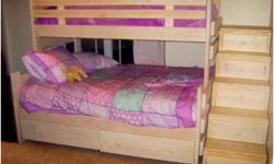 1800BunkBed has been custom making, 1 bed at a time, the finest all wood, American made bunk beds and loft beds since 1993. I will hand craft, from start to finish, your child's bed to suit your needs. All beds come with a LIFETIME WARRANTY on the frame