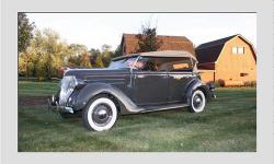 This 1936 ford is a eye catching example of American quality from the period. cruising around in this beautiful ford makes you proud of our past history. Powered by a smooth running 221 ci v8 flat head, a 3 speed transmission and a cloth folding top is