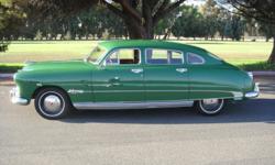 1951 Hudson Hornet 4DR Sedan
..76,400 Miles
..308 Twin H-Power Straight 6
..3-Speed Manuel w/Overdrive
..Engine Compartment Clean
..Rear Wheel Drive
..Green Paint Very Nice
..Gray Interior Nice
..Dash Looks Good
..Push Button Radio
..Seat Belts
..Clock