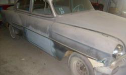 I HAVE A BEAUTIFUL 54 CHEVY BEL AIR IN PRETTY GOOD SHAPE. IT'S 4 DOOR POWER STEERING AND GREAT FOR A FIXER UPPER. IT IS PARTIALLY PRIMED AND NOT MUCH RUST BEAUSE IT IS IN A BUILDING. ALL PARTS ARE NOT ON THE CAR BUT ALSO INCLUDED WITH THE CAR.
IF