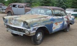1956 Chevrolet Bel Air 2 Door Hardtop. Very solid with good floors. The fender tips are starting to show some rust, otherwise a real solid car. Real decent stainless trim. Great project car to build. No engine or transmission. I can help arrange shipping.