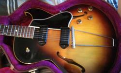 1957 Gibson ES-225TD Semi-Hollow Body with 2 P90 Pickups. Guitar is in excellent condition. Includes case. Very rare guitar. The 225TD guitars were only made for a few years and are very hard to find in this condition. $2900 or best offer. Just call Kevin