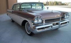 1957 Mercury Montclair Hard Top for sale in Chandler, Arizona. Vehicle stored in air conditioned storage facility Brazilian Bronze and Pastel Peach Exterior Tri-Tone Peach Bronze Gray Accent Interior 312 CID 255 HP V-8 Engine 2 Door Hardtop with Quad