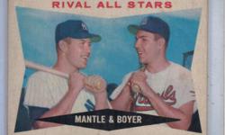 THIS IS A 1960 TOPPS CARD OF MICKEY MANTLE/KEN BOYER. ITS IN GOOD CONDITION WILL SHIP INA TOPLOADER AND BUBBLE MAILER TO ANYWHERE USA
