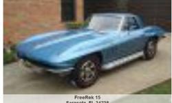 1965 Chevrolet Corvette Roadster- , Call for mileage Address:&nbsp; Sarasota, FL 34238 View our website: www.freerek15.com Notes: Gorgeous '65 roadster with both tops.&nbsp; L76 (365hp) 327 with 4 speed manual trans and side mount exhaust.&nbsp; More
