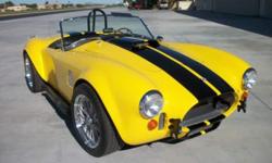 1965 Shelby Cobra (Replica) Vin # AZ247473 Vehicle stored in air conditioned storage facility Selling Price: $44,900 Ford Racing Engine 351 W Block 1985 Bored & Stroked to 427 cv.in. V8 Mileage: 1,374 Fiberglass Composite Body Tubular Frame Aluminum floor