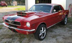 1966 FORD MUSTANG THAT HAS A BUILT BALANCED 427 C.I. WINSDOR ENGINE WITH 465 PLUS HORSE POWER WITH ALL OF THE BEST ENGINE PARTS, NEWLY REBUILT CARB, HEADERS, NEW WINDSHIELD, NEW TINTED WINDSHIELD, NEWLY TINTED WINDOWS, NEW AM/FM RADIO/CD PLAYER, NEW