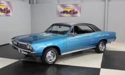 Stk#023 1967 Chevy Chevelle SS This beautiful Chevelle is painted Lemans Blue with a black vinyl top. There are dual Chevy Logo mirrors, Rocker panel moldings, front and rear bumpers are nice as well as the grill. All the moldings are nice, the emblems