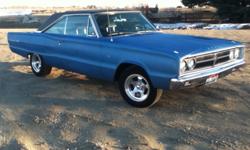 Here is 1967 dodge cornet 500 up for sale it has 383 big block W/AC no power brakes automatic on the coulomb does have bucket seats W/the buddy center seat, The interior is blue in pretty good shape has an aftermarket stereo under the dash &nbsp;,