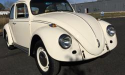1967 Volkswagen Beetle
Super cool and affordable, 1967 Volkswagen Beetle. This Beetle is in especially suitable condition for its age and price. This Beetle has a shiny white paint with clean white vinyl interior. The car has a 1493cc/44bhp, 1bbl, 4
