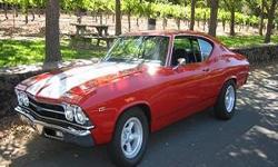 Make: &nbsp;Chevrolet
Model: &nbsp;Chevelle
Year: &nbsp;1969
Exterior Color: Red
Interior Color: Black
Vehicle Condition: Good&nbsp;
&nbsp;
Price: $23,945
Mileage:10,000 mi
Specials: Garage Kept, Non Smoking, Well Maintained, Regular oil changes
&nbsp;