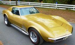 Stunning Original matching numbers 1969 Chevrolet Corvette 427/435hp Coupe. Fresh Riverside Gold paint with Black Leather interior. Body-off restored in absolute show condition. Options include Aluminum heads, Tri-power, M21 four speed trans, 3.70