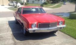 1970 Chevy Monte Carlo $6000.00 firm. Car is 350 auto in good condition. Some small exterior rust spots. Floor boards and trunk intact. Rubber good. Has AC needs recharge. Vehicle is as is.
