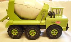 Vintage 1970s Large Mighty Tonka Cement Mixer Truck&nbsp; Truck is in great condition with working mixer & minor scratches & surface rust. Measures approximately 13 1/2" tall, 9" wide, 20" long. $55 Call or text John @ ..