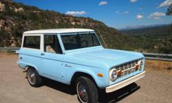 1972 Bronco: 100% stock ? has not been modified or chopped up (uncut).
302 V8 ? &nbsp;with 99231 miles
2 fuel tanks
2 speed transfer case
Maintenance since my father/I owned it:
New Timing Belt
New Clutch
New Water Pump
Heater Core Repaired
New Tires
New