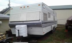 Very clean and well cared for this 24 ft camper is all you need for a relaxing vacation. Everything works. Clean title.Sstove, fridge, double sinks, 6 bunk beds, full bath with shower, newer tires with a new spare, new jacks, and sewer hoses. Text for