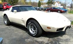 79 Corvette, 350 4bbl. with automatic transmission, frost beige exterior & tan interior. Power steering, brakes, power windows, cruise control, air-conditioning may need charge, remote mirror, rear window defogger, power antenna, after market