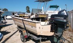 1979 Dixie Boat w/newer 40Hp Evinrude motor. Power trim & side console. Good shape.